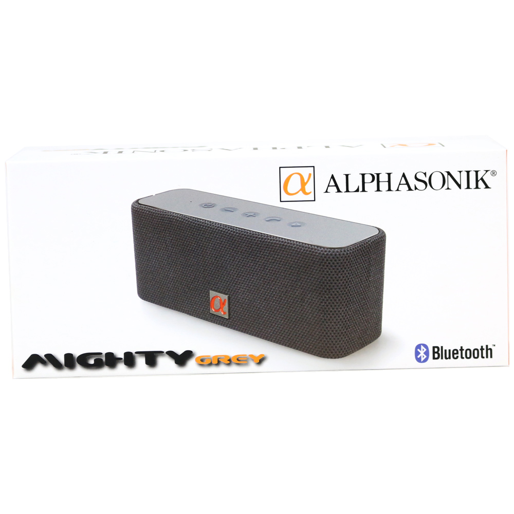 Alphasonik MIGHTY Wireless Portable Bluetooth 4-Ohm Speaker - Grey *NEW*